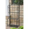 Folding Iron 4-Shelf Bakers Rack in Bronze with Shelves