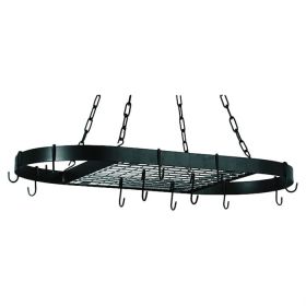 Oval Hanging Pot Rack with Chains and 2 Hooks
