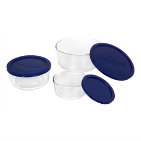 6-Piece Round Glass Food Storage Set