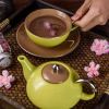 Green Yellow Porcelain Ceramic Teapot Cup Set