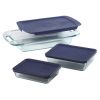 6-Piece Glass Bakeware Food Storage Set with Lids