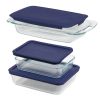 6-Piece Glass Bakeware Food Storage Set with Lids