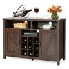 9 Bottle Wine Rack Kitchen Buffet Storage Cabinet