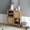 Dining Buffet Storage Cabinet w/ Rattan Doors