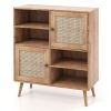 Dining Buffet Storage Cabinet w/ Rattan Doors