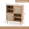 Dining Buffet Storage Cabinet w/ Rattan Doors
