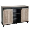 Sliding Barn Doors Kitchen Buffet Storage Cabinet