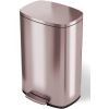 13-Gallon Copper Rose Gold Stainless Steel Step Trash Can