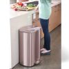 13-Gallon Copper Rose Gold Stainless Steel Step Trash Can