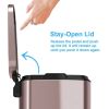 13-Gallon Copper Rose Gold Stainless Steel Step Trash Can