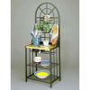 Bakers Rack with Utility Hooks and Storage Shelving