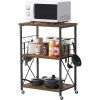 Wood 3-Shelf Kitchen Baker's Rack Microwave Cart
