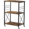 Wood 3-Shelf Kitchen Baker's Rack Microwave Cart
