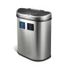 Dual Stainless Steel Recycle Bin with Motion Sensor Lid