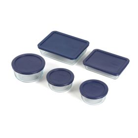 Glass Bakeware Set w/ Blue Lids