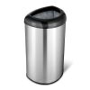 Stainless Steel Black Open Top 13-Gallon Kitchen Trash Can