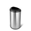 Stainless Steel Black Open Top 13-Gallon Kitchen Trash Can