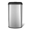 Stainless Steel Black Open Top 13-Gallon Kitchen Trash Can