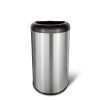 Stainless Steel Black Open Top 13-Gallon Kitchen Trash Can