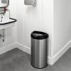Stainless Steel Black Open Top 13-Gallon Kitchen Trash Can
