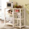 Stainless Steel Kitchen Bakers Rack Table with Wood Cutting Board
