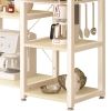 Stainless Steel Kitchen Bakers Rack Table with Wood Cutting Board