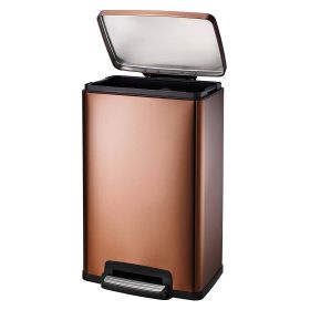 Stainless Steel 13-Gallon Kitchen Trash Can with Step Lid