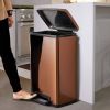 Stainless Steel 13-Gallon Kitchen Trash Can with Step Lid