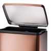Stainless Steel 13-Gallon Kitchen Trash Can with Step Lid