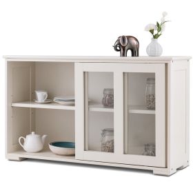 Buffet Sideboard Cabinet with Glass Sliding Door