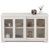 Buffet Sideboard Cabinet with Glass Sliding Door