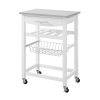 Stainless Steel Top Kitchen Island Storage Cart