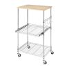 Kitchen Microwave Cart with Adjustable Shelves