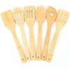 6Pcs Cooking Utensil Bamboo Wooden Spoons