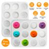 2 Pack 12 Cups Silicone Muffin Pans