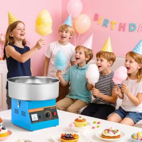 Commercial Cotton Candy Machine Electric Sugar Floss Maker Stainless Steel Blue