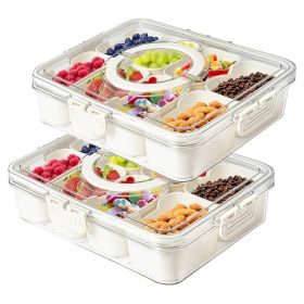 2Pcs Divided Serving Tray 8 Compartments
