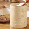 Metal Rice Storage Barrel with Wooden Lid - Sleek & Durable Kitchen Canister-8.6X8.6X11"