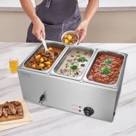 Electric Food Warmer 3-Pan Countertop