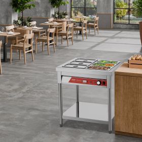 6 X 1/3 Pans Commercial Food Warmer Electric Steam Table With Undershelf