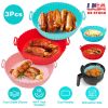 3Pcs Reusable Foldable Air Fryer Silicone Pot