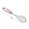 Egg Beater Manual Hand Mixer Red Stainless Steel Wire Whisk Silicone Non-Slip Handle Kitchen Tools