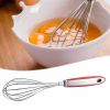Egg Beater Manual Hand Mixer Red Stainless Steel Wire Whisk Silicone Non-Slip Handle Kitchen Tools
