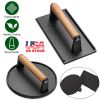 2Pcs Cast Iron Grill Press
