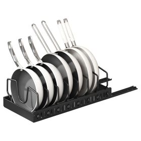 Pull Out Pots And Pans Organizer (Option: PotAndPanRackBlack)