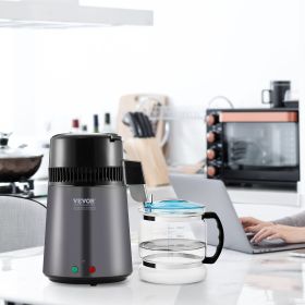 Water Distiller, 4L 1.05 Gallon Pure Water Purifier Filter For Home Countertop (Option: Grey)