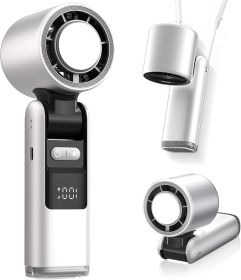 Portable Handheld Fan, Speed Adjustable Turbo Mini Fan Rechargeable (Option: White)