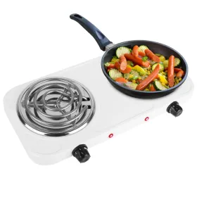 2000W Electric Double Burner Portable Coil Heating Hot Plate Stove Countertop (Option: White-2Burner)
