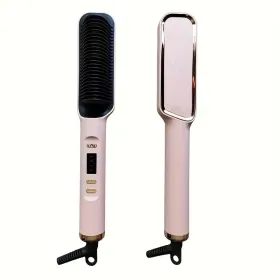Professional Ionic Hair Straightening Brush (Option: pink)