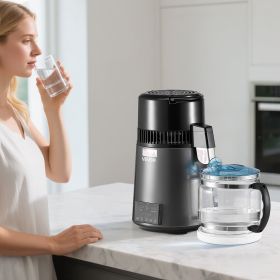 Water Distiller Home Countertop Purifier Machine 1750W Stainless Steel Glass (Option: Grey)